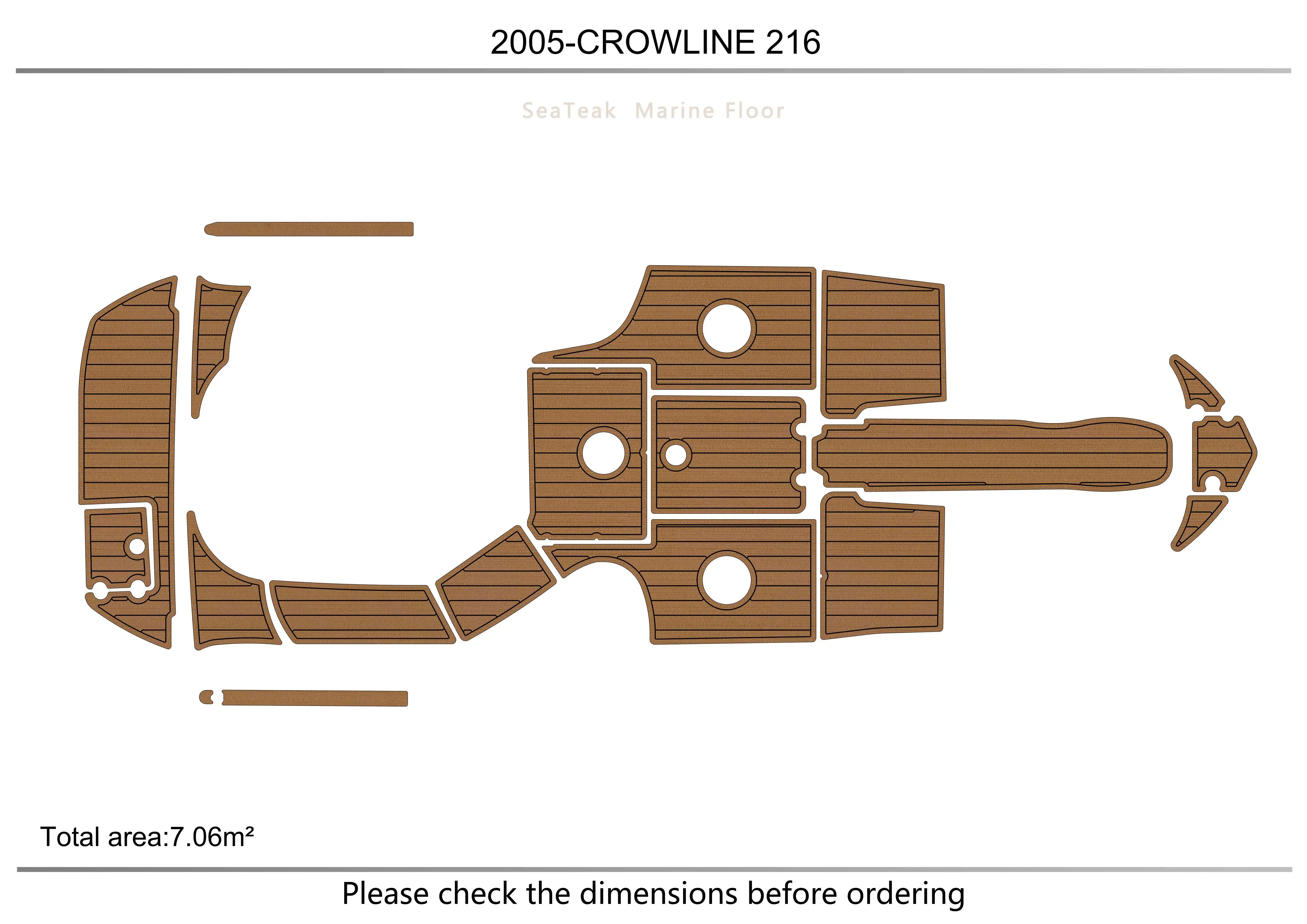 

2005 CROWLINE 216 B Cockpit platform 1/4" 6mm EVA fAUX carpet Water Ski Yacht Fishing Boat Non-slip mat floor