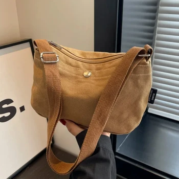 2025 Borsa a tracolla nera da donna in tela piccola Borsa a tracolla femminile Y2K Eco coreana Shopper Borse per studenti Borsa laterale Libro 1