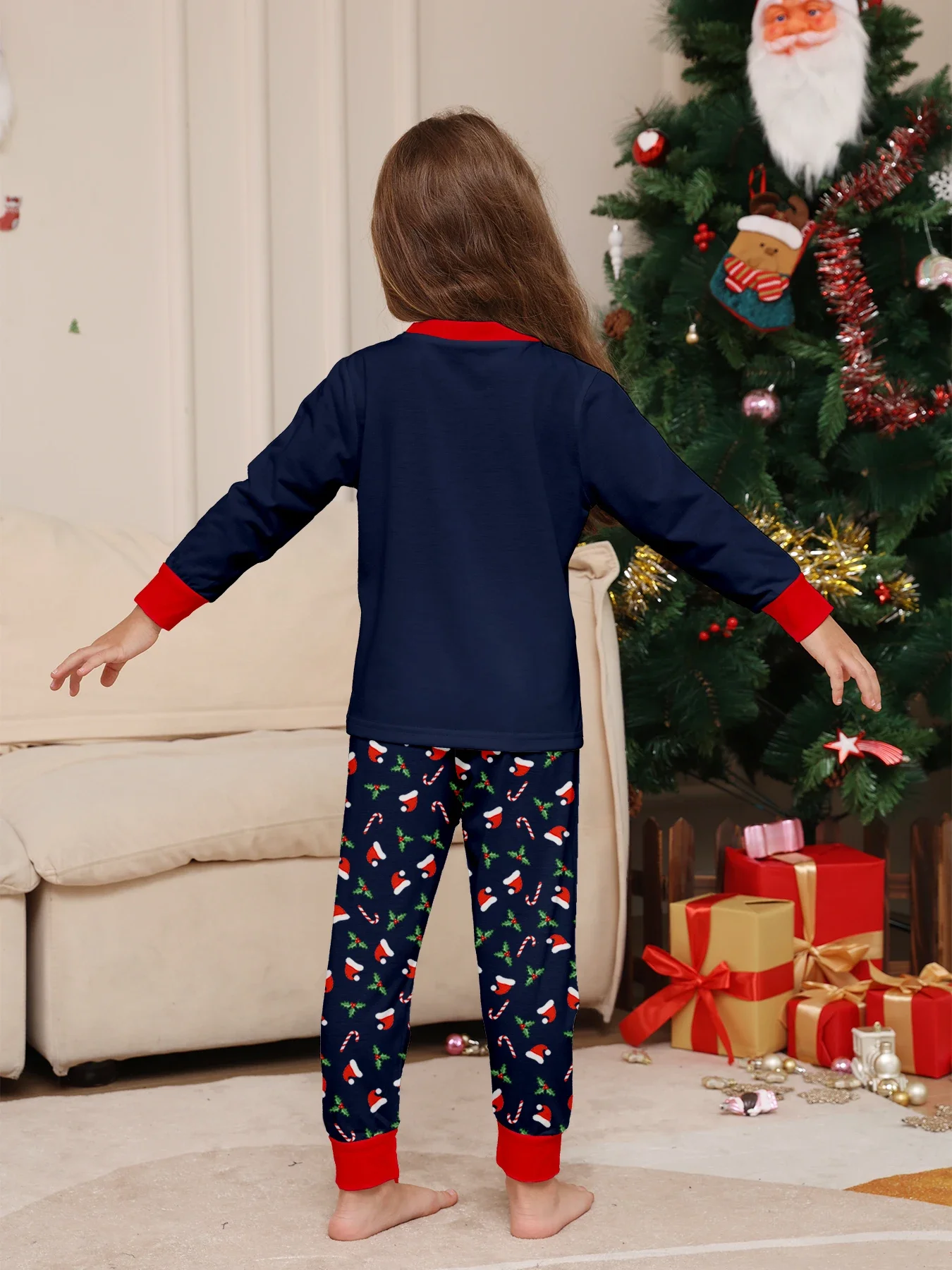 New Merry Christmas Print Mom Daughter Dad Son Matching Pajamas Set 2 Pieces Suit Soft Loose Loungewear Xmas Family Look Pyjamas 5