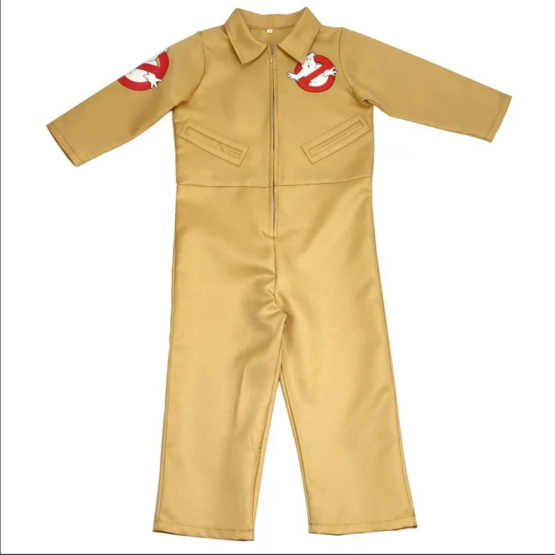 Front view of the beige Ghostbusters-inspired costume.