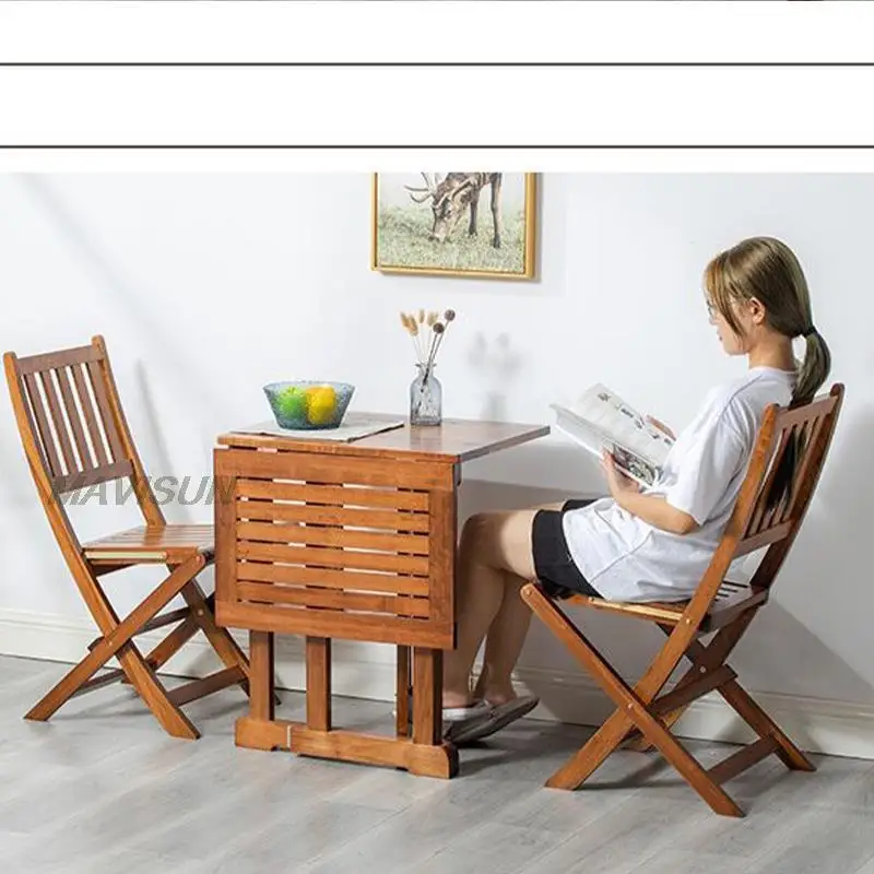Folding Picnic Solid Wood Portable Table Barbecue Supplies Camping Small Outdoor Table And Chair Balcony Furniture