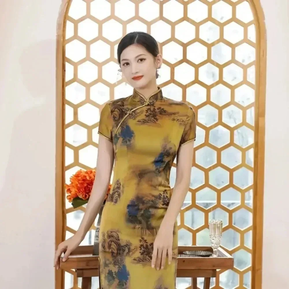 Women Qipao Dresses Ethnic Style Vintage Qipao Dresses For Women Casual Streetwear Chinese Style Cheongsam Dress