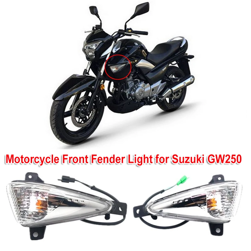 

1Pair Motorcycle Front Fender Light Side Turn Signal Indicator Lamp for Suzuki GW250 Inazuma Haojue