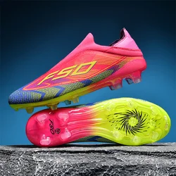 Enhanced Men's Ultralight Soccer Cleats - Non - Slip, Comfortable Indoor & Turf Football Boots - 45 (Rose Red FG)