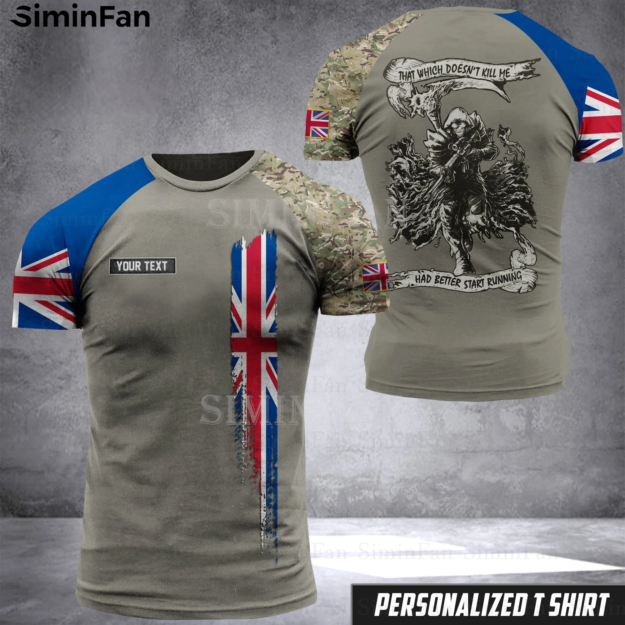 

Футболка мужская с британским флагом, военная камуфляжная рубашка с 3D-принтом солдата, Повседневная Уличная одежда в стиле унисекс, 3
