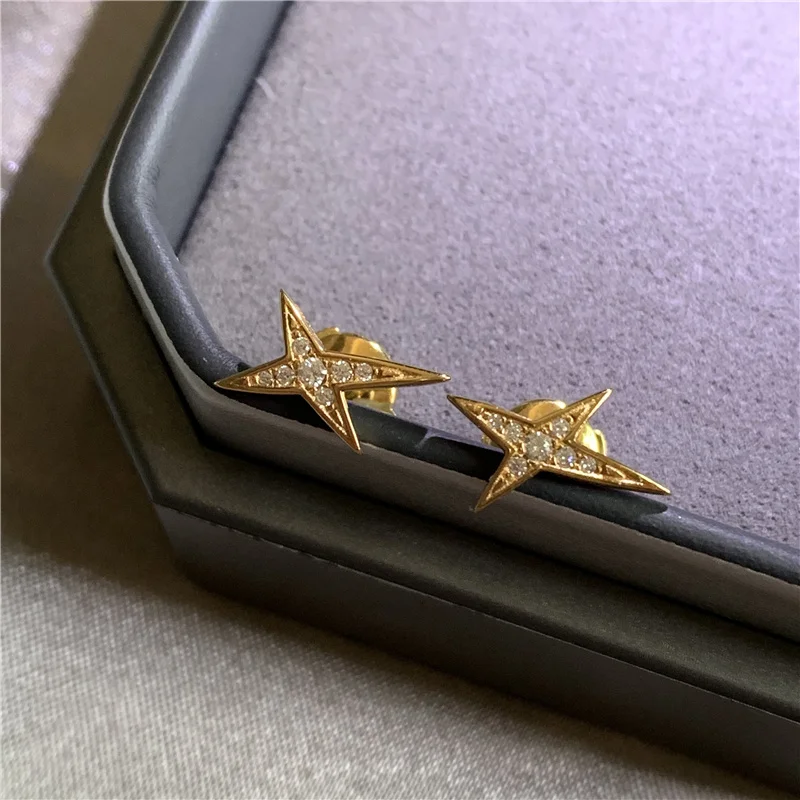 Collier francouzský luxusní šperků leštění hvězdy řetízek 925 stříbro 18K růže zlato pokovení móda ženy svatební dar