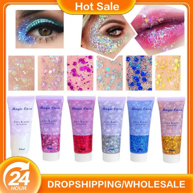 Set De 12 Geles De Purpurina Brillante Para Cuerpo Y Rostro, Lentejuelas Chunky Para Halloween, Carnaval Y Fiestas De Disfraces