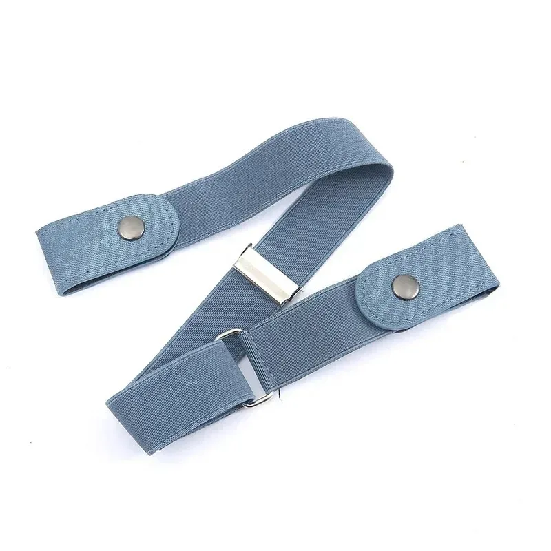 Canvas Adjustable Elastic Waistband Invisible Waistband Buckle Free Women's and Men's Denim Pants Dress  Easy  To  Wear