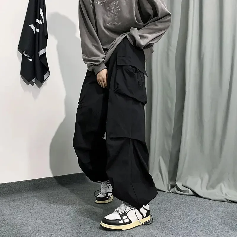 American Style High Street Design Sensibility Loose-Fit Casual Pants For Men Mid-Calf Length Wide Leg Pants