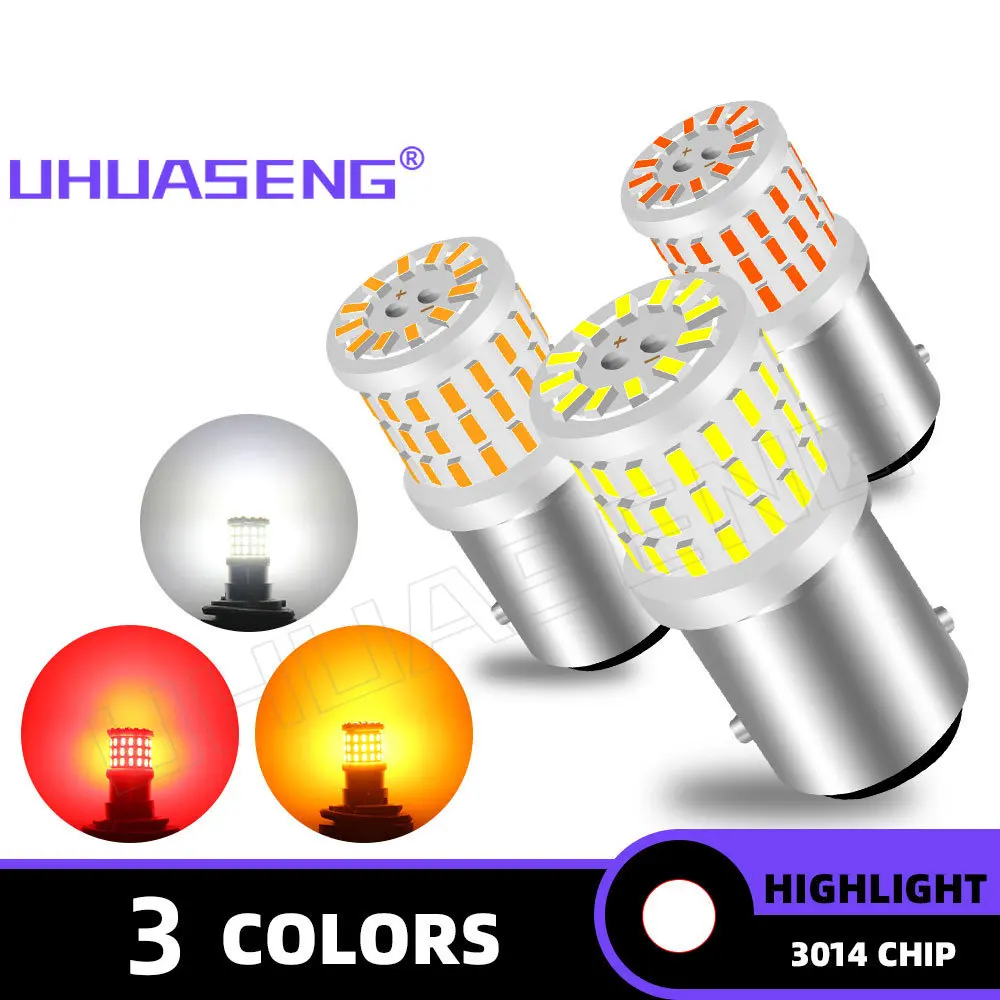 

UHUASENG 1x 57SMD Ceramics P21W Led 1157 BAU15S PY21W R5W R10W 1156 Bulb BA15S BAY15D P21/5W Signal Lamp Car Reverse Brake Light