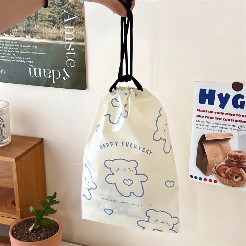 2PCS Cartoon Bear Drawstring Clothing Bag Foldable Underwear Towel Shoe Storage Travel Vacation Cosmetic Medicine Storage Box 4