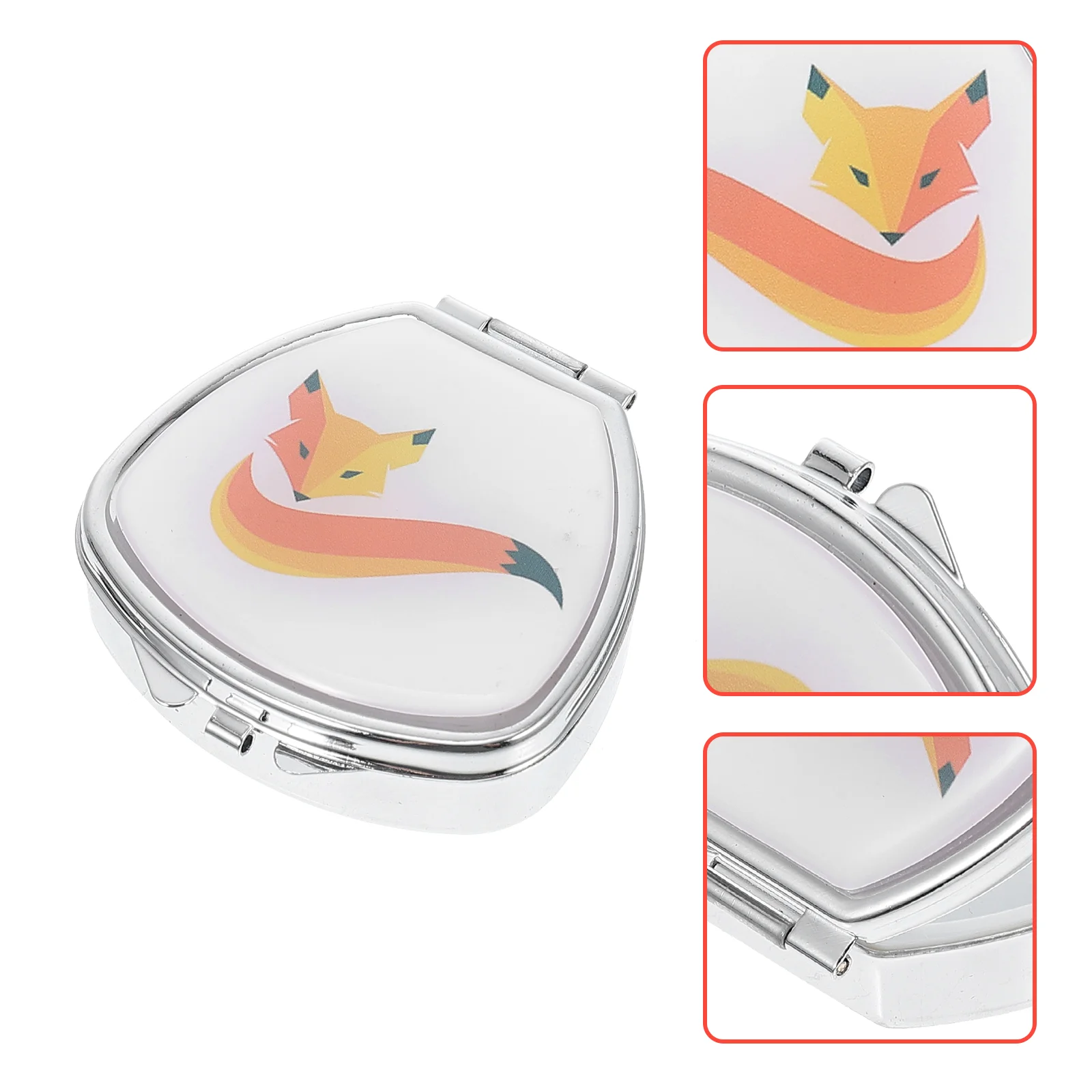 

Pill Box 2 Compartment Medicine Pill Case Portable Pill Box Pocket Purse Decorative Metal Medicine Vitamin Fish Oil