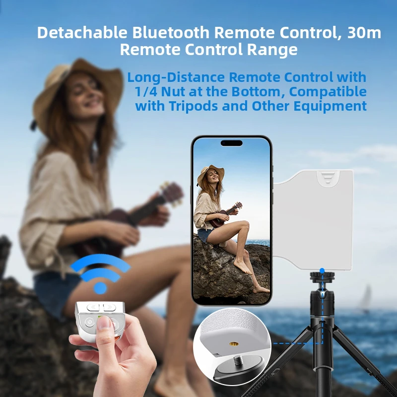 Magnetischer Bluetooth-Kameragriff mit Zoom, Auslöser, Aufhelllicht, Fernbedienung und tragbarer Handy-Stabilisator_voghion.com