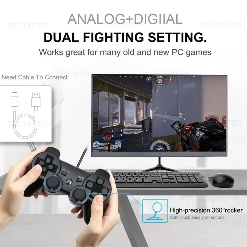 Bluetooth-Compatible Wireless Controller For PS3 Joystick Gamepad For PlayStation 3 Controle Accessories USB PC Game Controller - 5