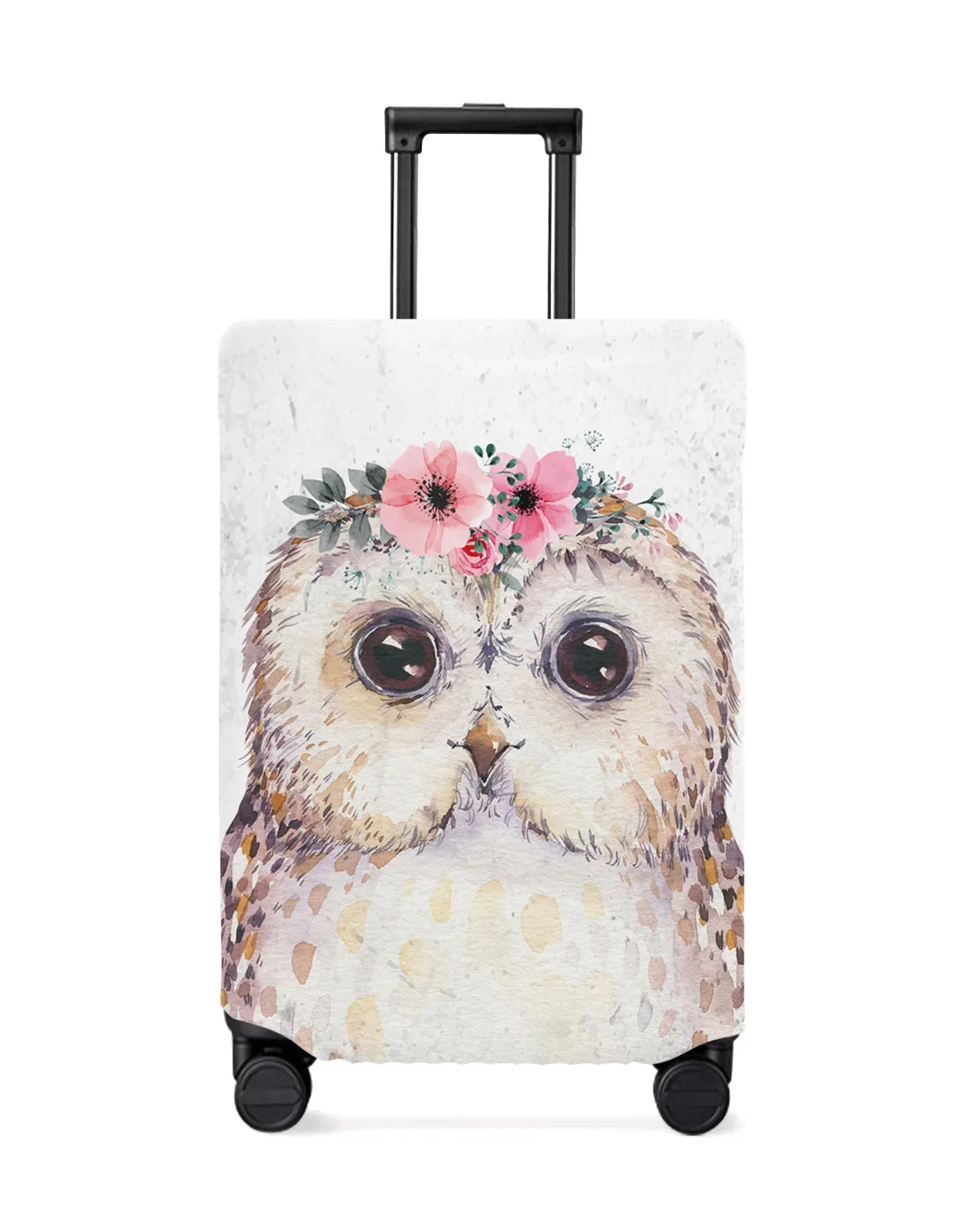 

Owl Watercolor Animal With Flowers Travel Luggage Protective Cover Travel Accessories Suitcase Elastic Dust Case Protect Sleeve