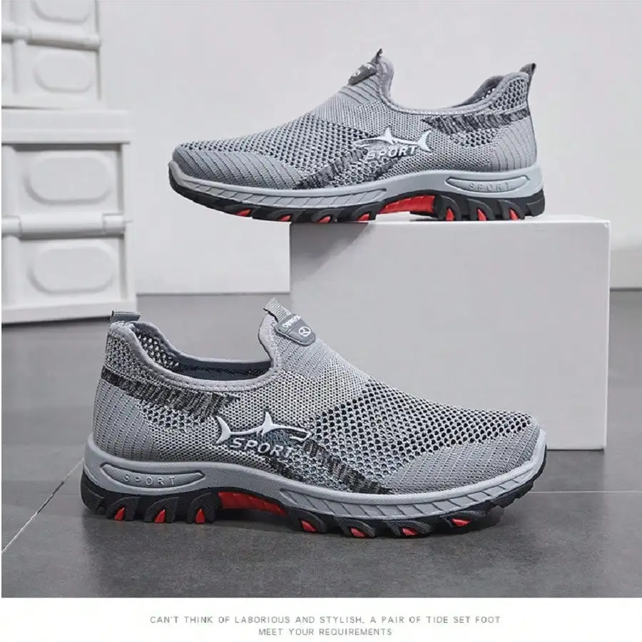 أحذية رياضية رجالية شبكية قابلة للتنفس سهلة الارتد...