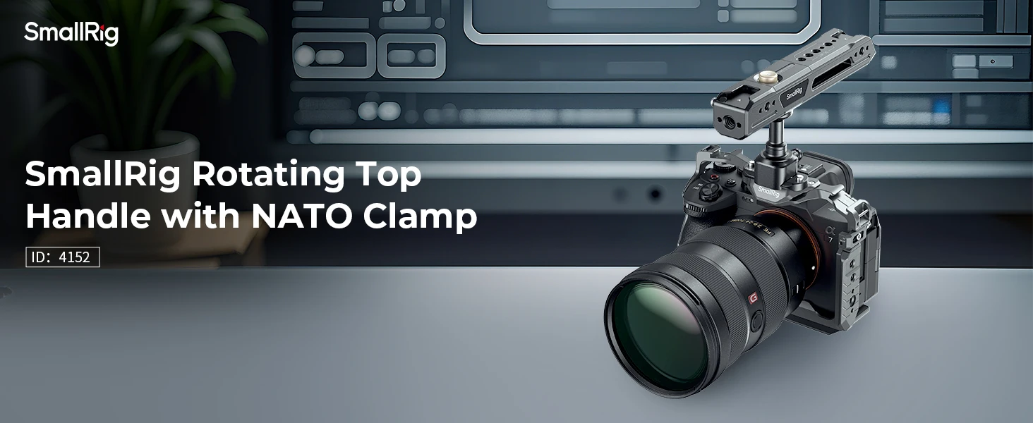Rotating Top Handle with NATO Clamp Lightweight NATO Top Handle for Camera Cage