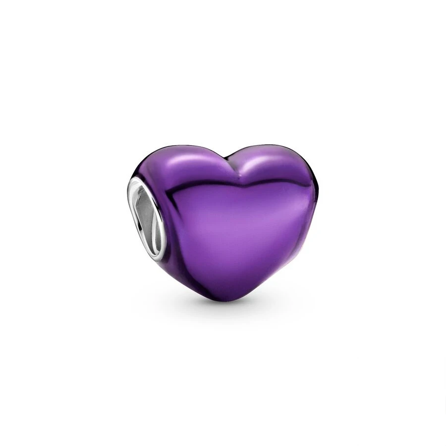 Hot Sale Fine Authentic Metallic Multicolour Heart Charms Beads Fit Original 925 Sterling Silver Bracelet DIY Women Jewelry Gift 3