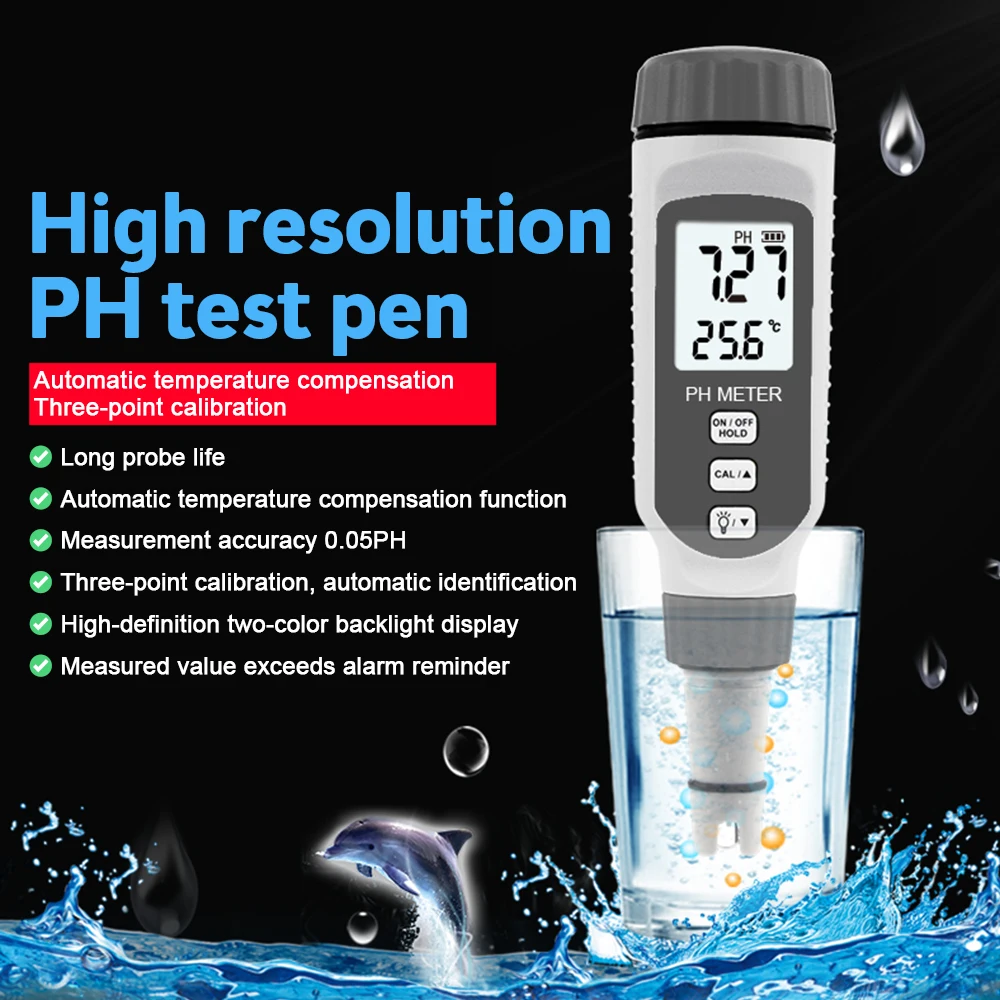 

Professional Pen Type PH Meter Portable PH Water Quality Tester Acidometer for Aquarium Acidimeter water PH acidity meter PH818