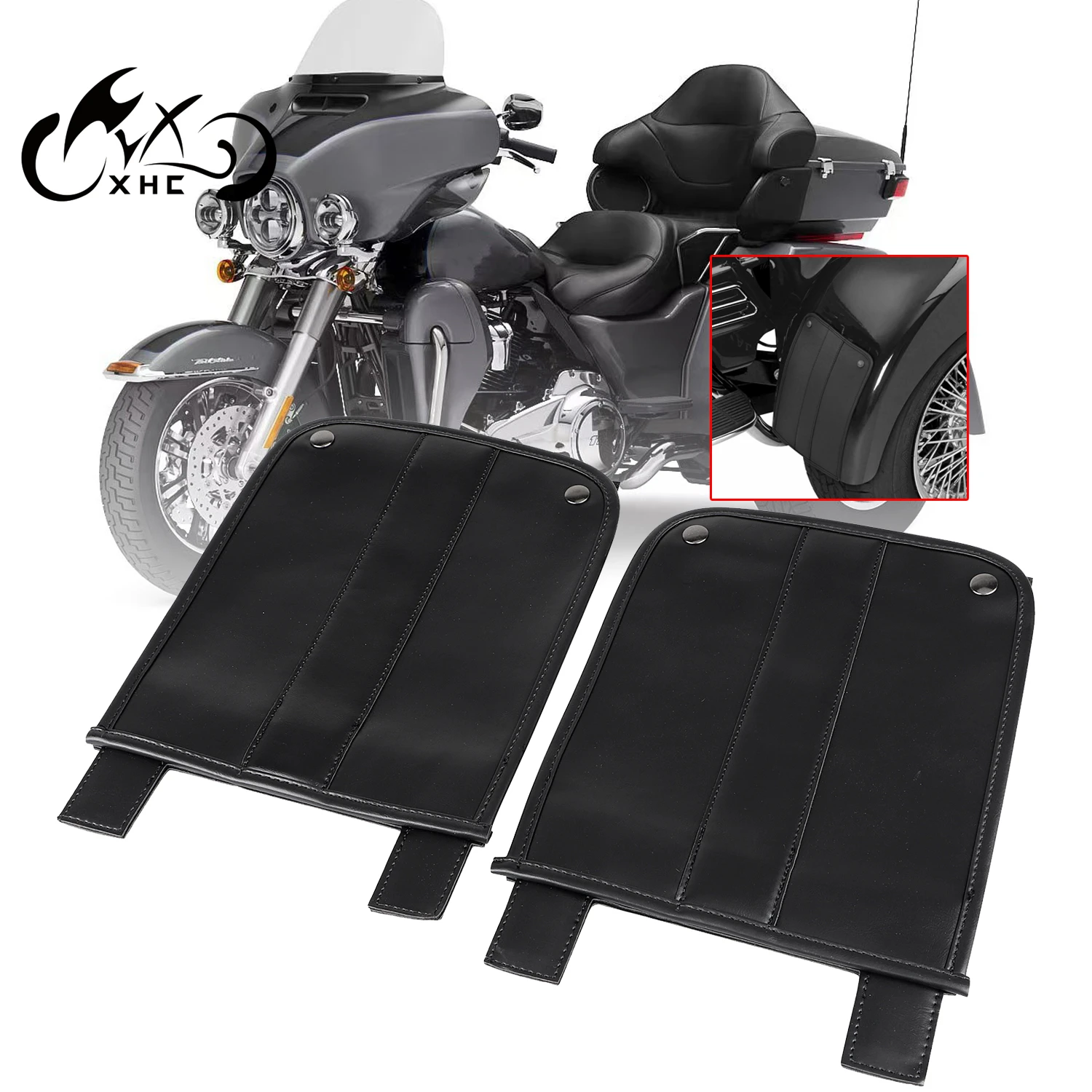 Motor Trike Fender Bras Kits Motor Trike Fender Bras - Genuine Leather  Protection For Harley Tri Glide Rock Chip Protection, image size:1500x1500