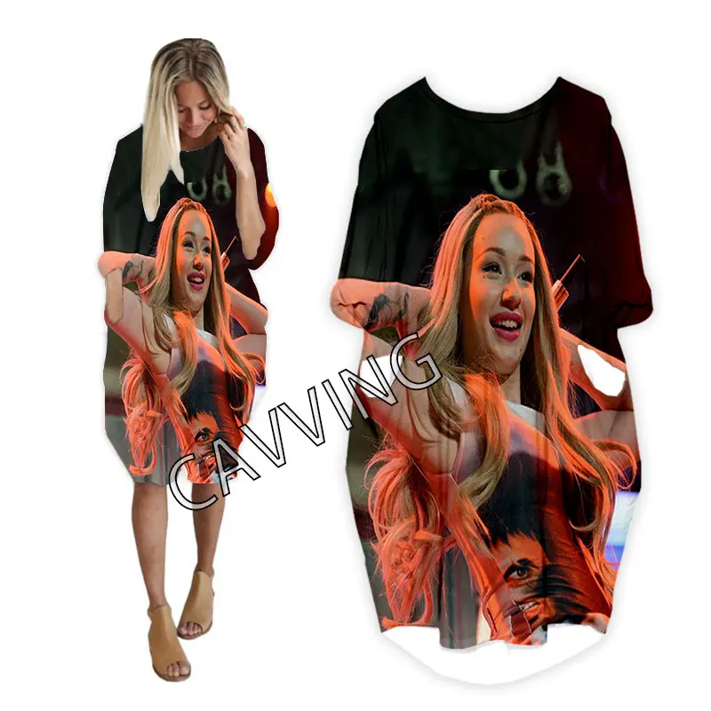 

Iggy Azalea Midi Dress 3D Printed Streetwear Women US Size Dresses Fashion Harajuku Short Sleeves Clothes Women Clothing