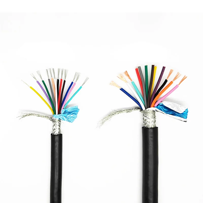 RVVP12Cores 차폐 26AWG 24AWG 22AWG 20 18 17AWG 1/5/10 미터 제어 신호 구리 와이어 PVC 절연 오디오 케이블