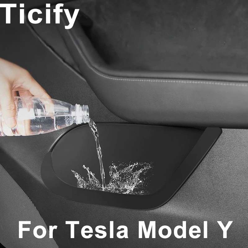 

tesla model y accessories storage box coverd car door slot prevent moldy debris upgrade waterproof 1:1custom tesla y 2020-2023