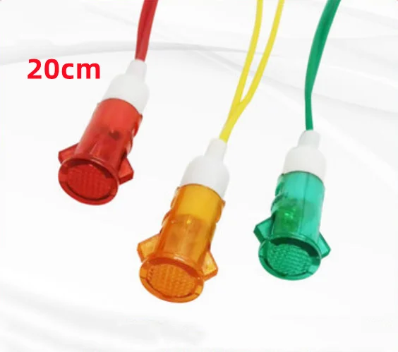 5Pcs Segnale Lampada Montaggio A Pannello Indicatore Al Neon Rosso Verde Giallo Luci 380V 220V 12V/24V Dc Xd 10Mm Guida Pilota