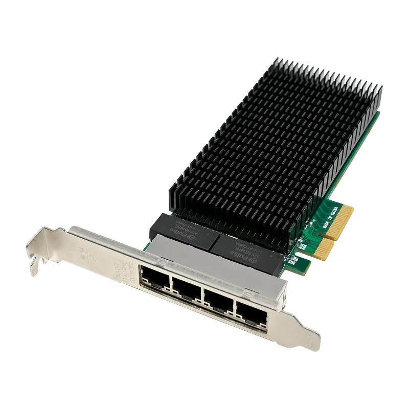 PCIe X4 I210-T4 기가비트 쿼드 포트 RJ45 구리 트위스트 페어 케이블 산업용 카메라 비전 네트워크 카드