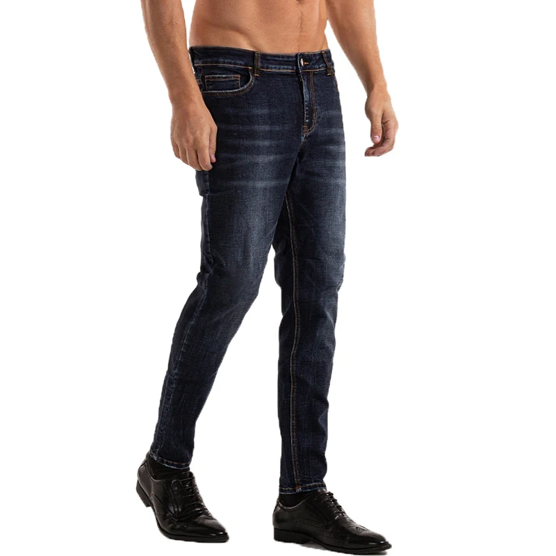 GINGTTO Baggy Jeans for Men Trousers Slim Fit Streetwear Clothing Denim Pants Male Stretchy Waist Plus Size New Arrivals HF102