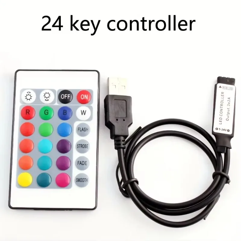 Wireless Remote RGB LED Controller 5V 24key Magic Home RGB Control USB LED Dimmer for 5050 2835 5V LED RGB Strip Lights