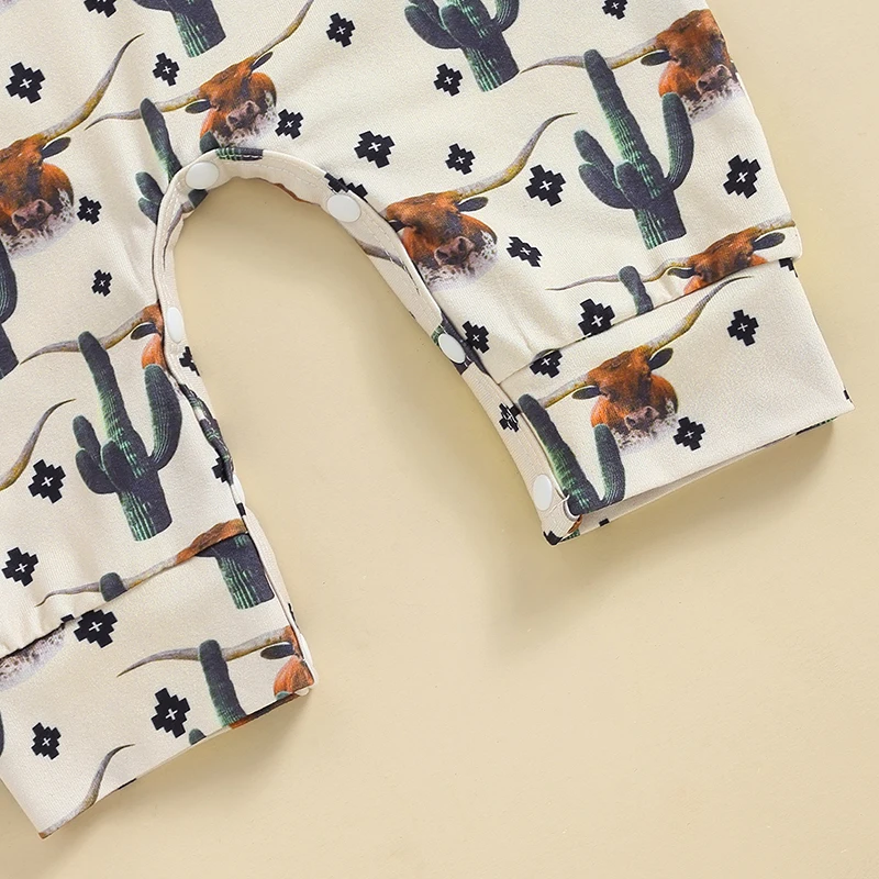 2024-04-15 Lioraitiin Baby Boy Overalls, Cute Horse Cow Boots Print Casual Pants Infant Pants for Daily Party