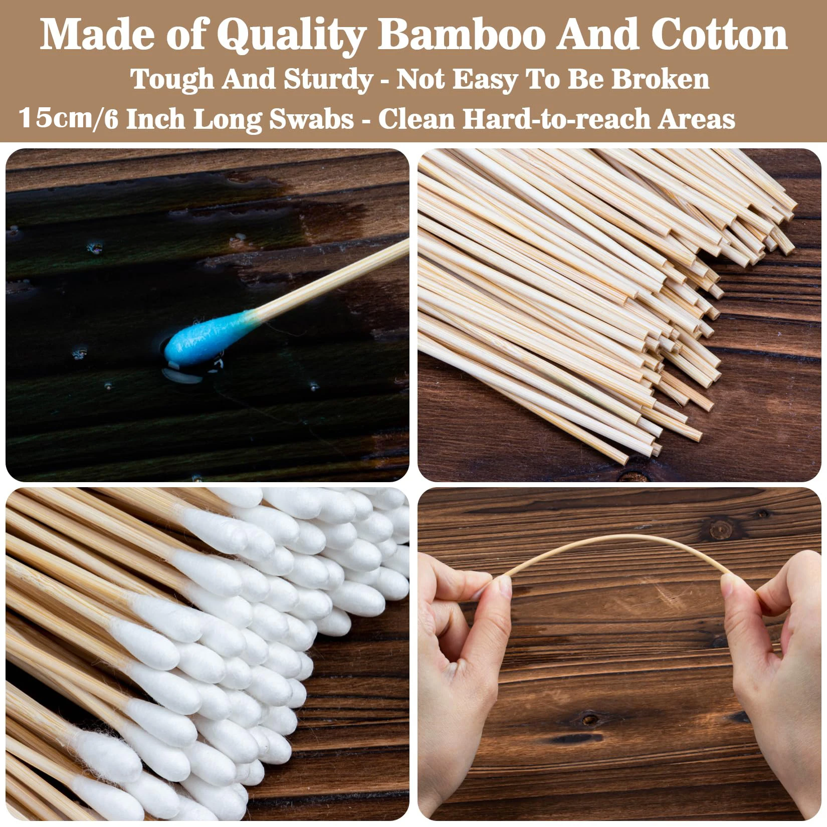 Gun Cleaning Kit Pistols Cleaning Patches Lint Free 6 Inch Bamboo Cotton Swabs Weapon Supplies Tools