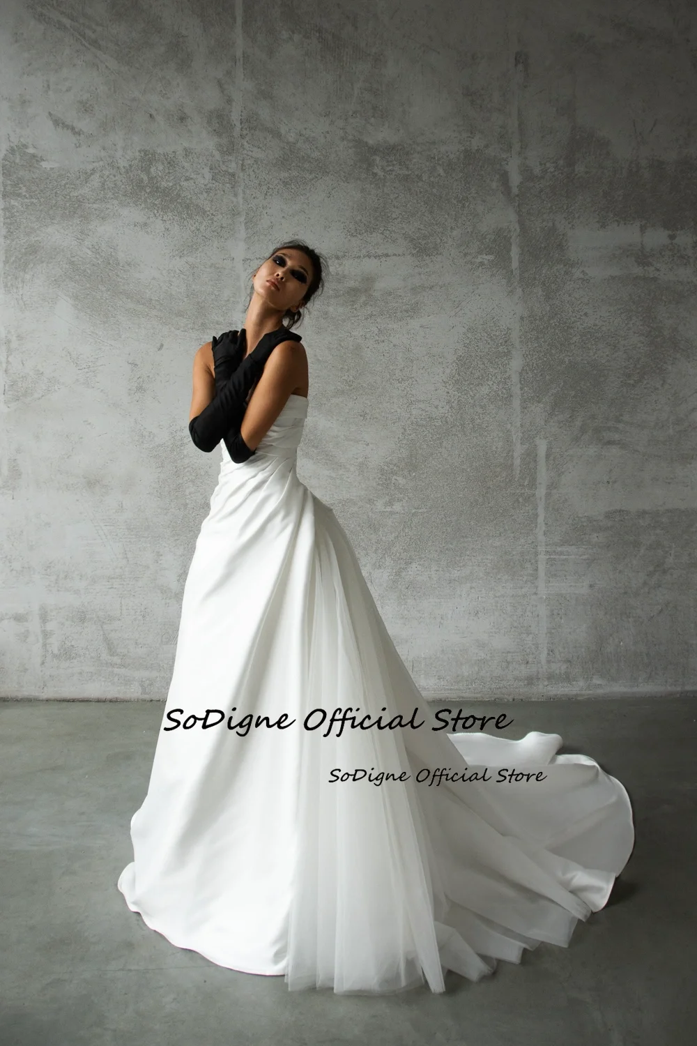SoDigne A-line Satin Wedding Dress Sweetheart Sleeveless Ruched Bride Dresses 2025 Bridal Gowns Robe De Mairee Customized 16 S1aa89ffd17b34947b18f965564146d07c