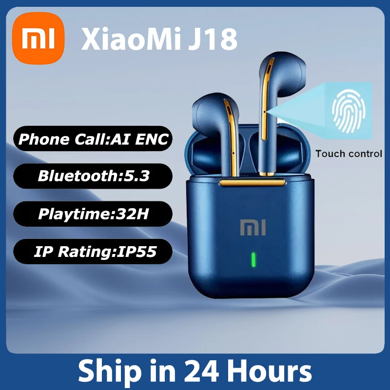 Xiaomi J18 Wireless Bluetooth Earphones Noise Reduction Wireless HD Call TWS In Ear High Sound Quality Sports Gaming Headphone