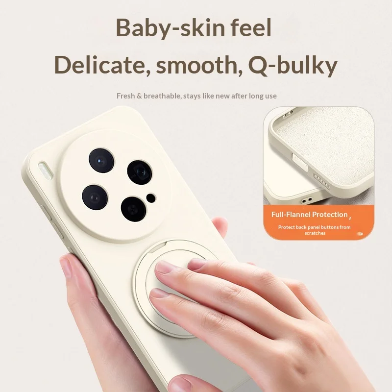 Premium Liquid Silicone Skin-Friendly Case with 360° Rotating Stand