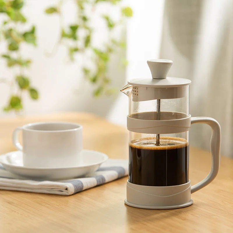 PARACITY White Transparent Heat-resistant Glass French Press 350ML Household Coffee Maker Kitchen French Press For Coffee 4 PARACITY White Transparent Heat-resistant Glass French Press 350ML Household Coffee Maker Kitchen French Press For Coffee 4