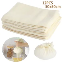 12Pcs Cheese Cloths Natural Unbleached Cotton Cheesecloth 20 Inch Square Cheese Cloths Reusable Organic Kitchen Fine Mesh Strain