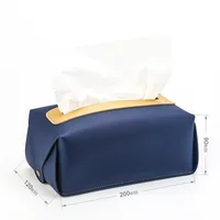 Solid Color PU Tissue Box Storage Tissue Bag Nordic Home Detachable Hand Carry Tissue Bag Drop Shipping Caja De Pañuelos Vintage 2