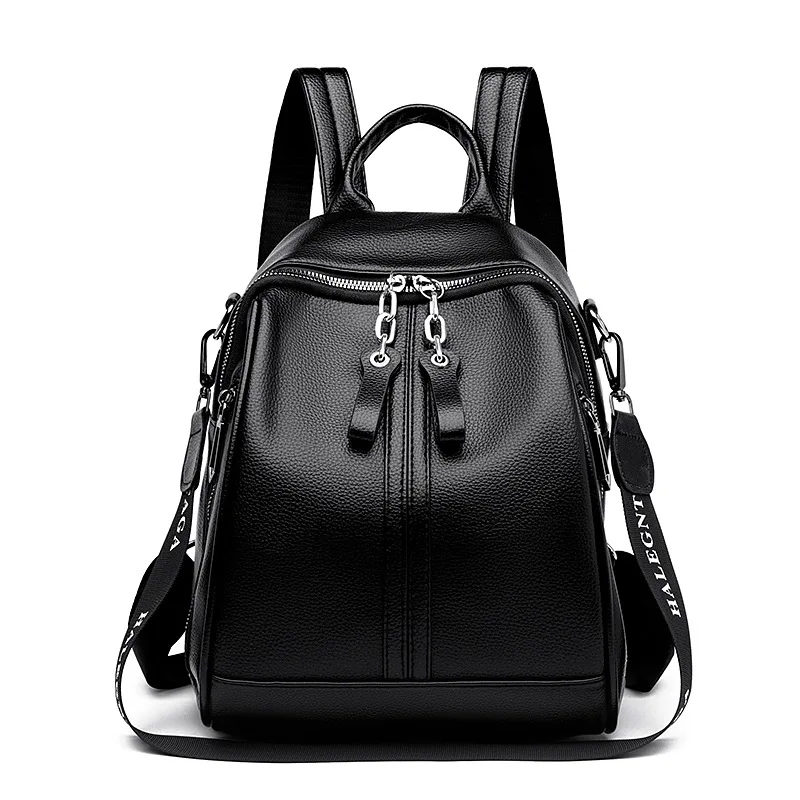 Backpack Ladies Niche Pu Leather Fashion High-grade Sense Lightweight 2024 New Portable Large Capacity Schoolbag Wholesale