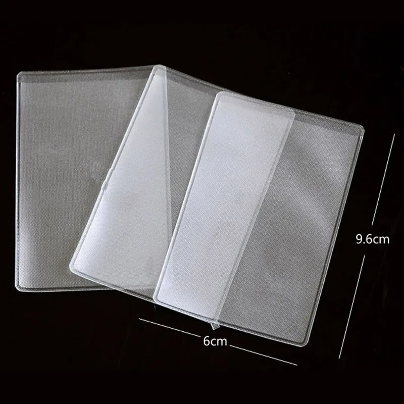 10pcs/lot 9.6*6cm IC ID Credit Bank Card Cover Case Bussiness Bus Pass Card Sleeve Bag Identity Cover Bag Protector
