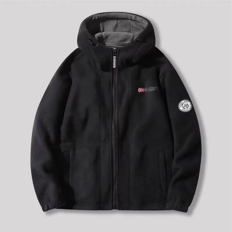 Winter Outdoor Hiking Windproof Breathable Warm Top for Men Fashionable and Versatile Comfortable Warm Lamb Wool Jacket