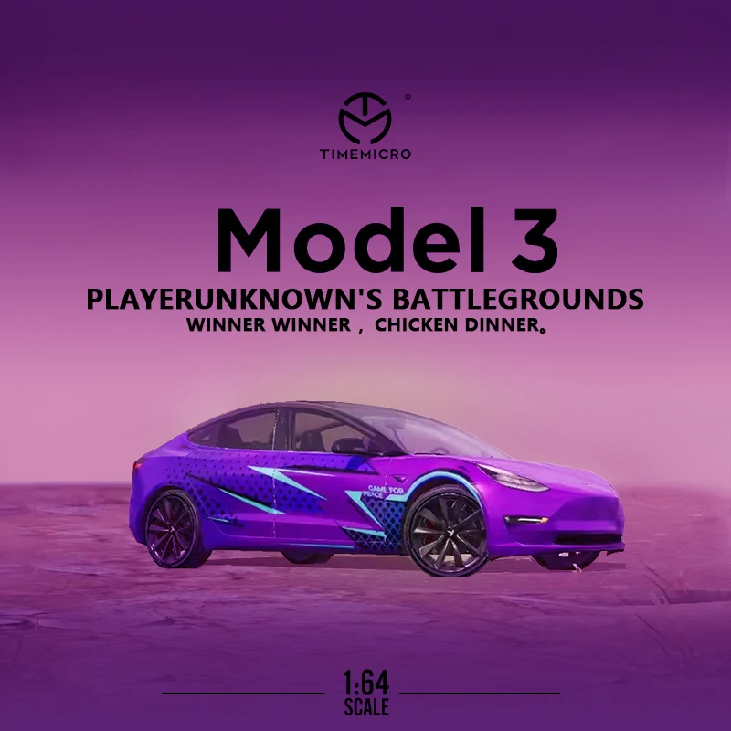 

Time Micro 1:64 Model 3 POP Game Coating Alloy Die-Cast Vehicle - Metal Purple