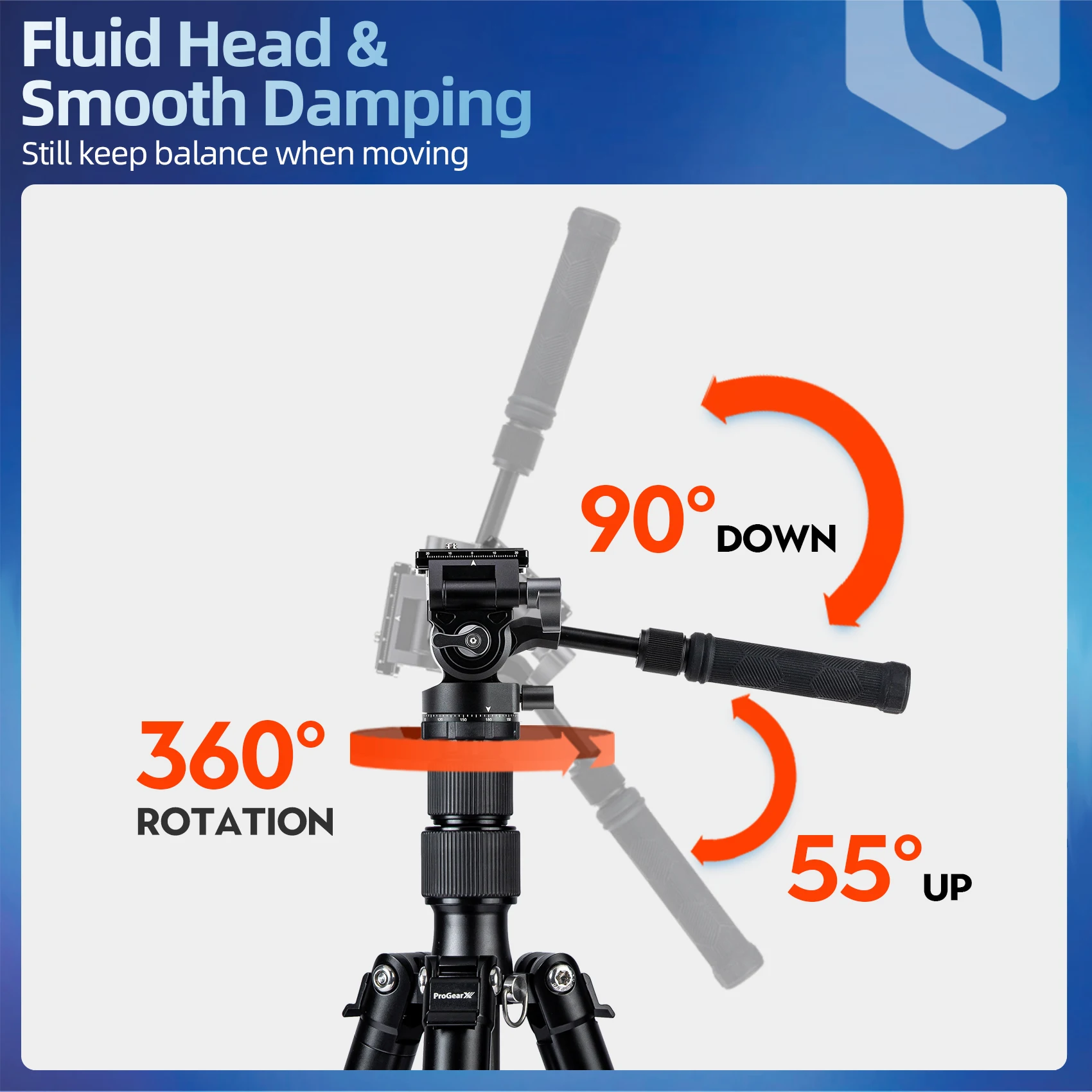Fotopro Tripod Head Lightweight Panoramic Camera Video Head with Vertical Horizontal Shooting Quick Release Plate for DSLR Camer