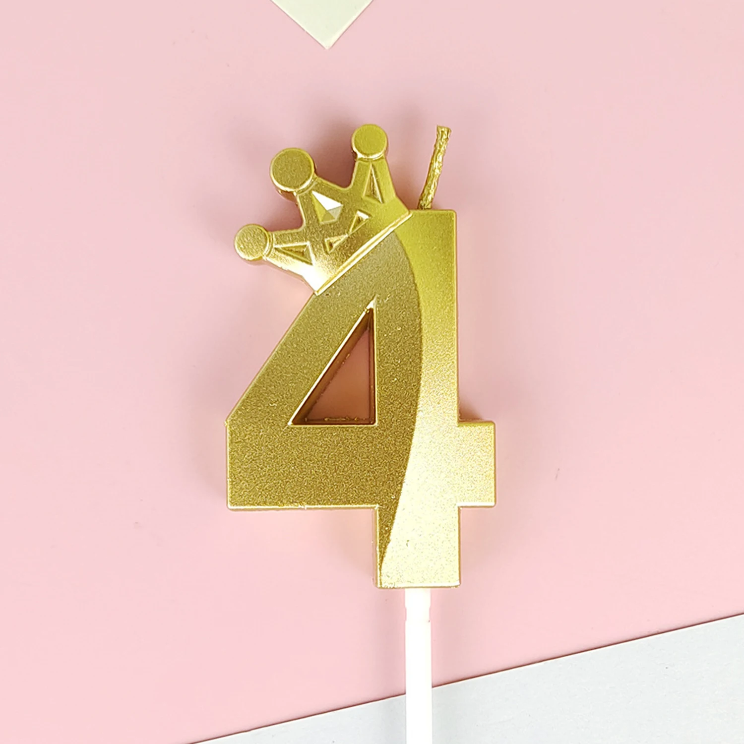 Cake Candles Gold Crown Digital Candle Number Birthday Cake Candle Kids Birthday Party Wedding Cake Decor 0-9 Number