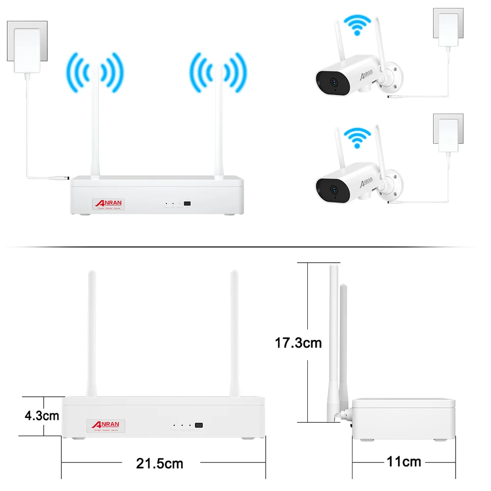 Network Video Recorder ANRAN 3MP/5MP Wireless Camera System Accessories NVR 2.5 Inch HDD for ANRAN Wireless Camera System
