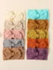 10/20pcs Soft Knit Bow Headband Set for Baby Girls Autumn Winter Sweet Infant Toddler Nylon Hair Accessories Random Color