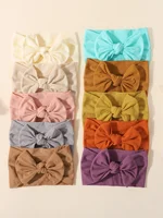 10/20pcs Soft Knit Bow Headband Set for Baby Girls Autumn Winter Sweet Infant Toddler Nylon Hair Accessories Random Color