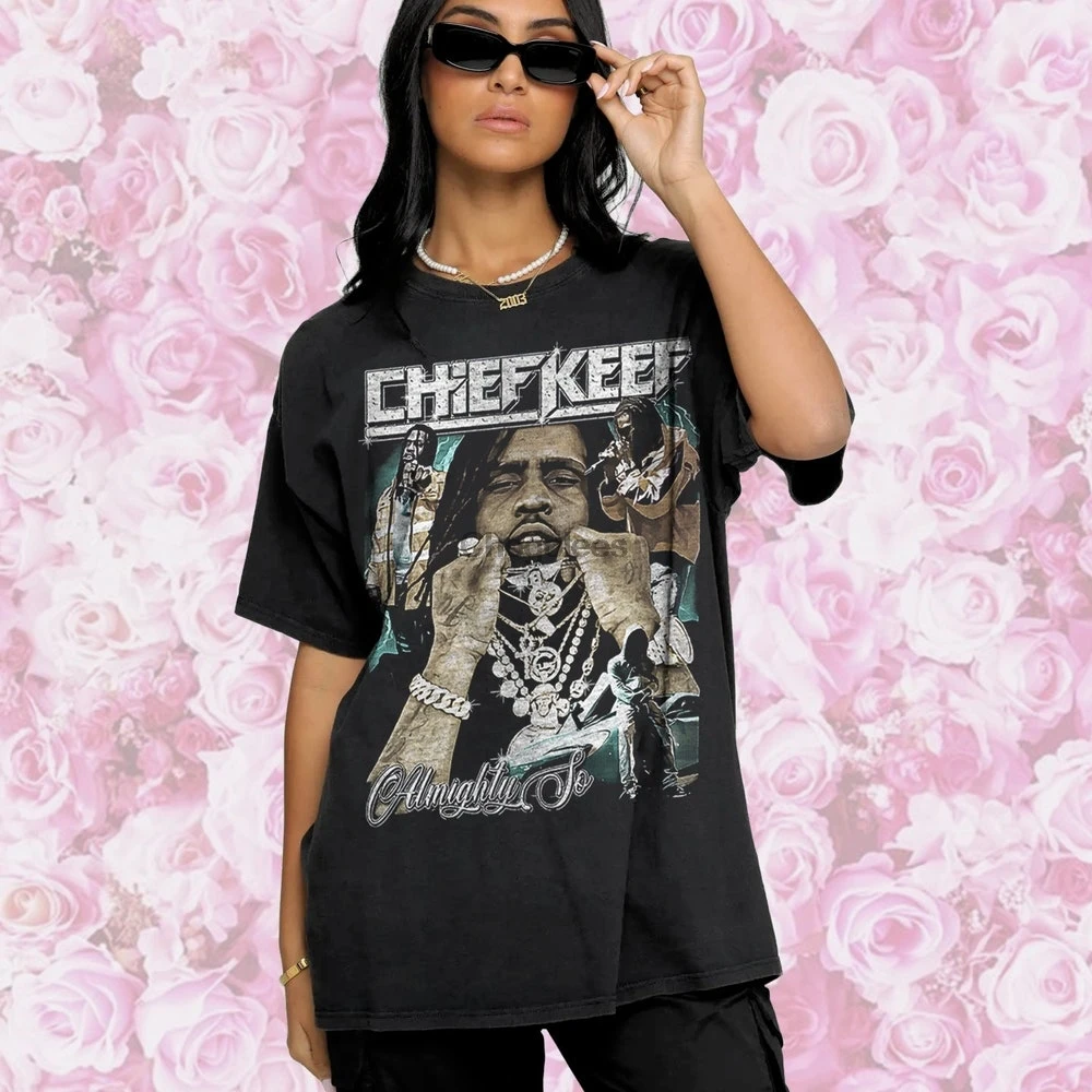 Винтажная Футболка Chief Keef Rap футболка в стиле хип-хоп для мужчин и женщин мужские