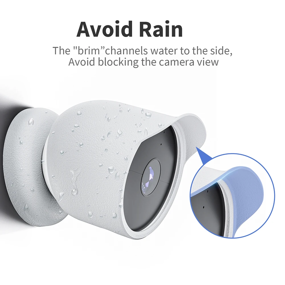 Custodia In Silicone Per Google Nest Cam Outdoor O Indoor (Batteria) (Bianco)